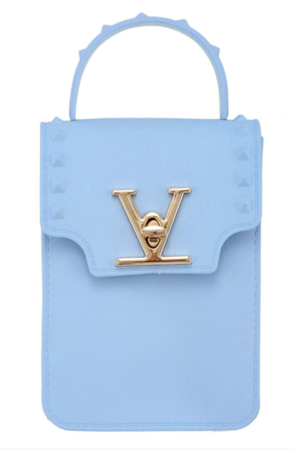 silicone bag, bag, mini bag, mini purse, light blue purse ,crossbody,