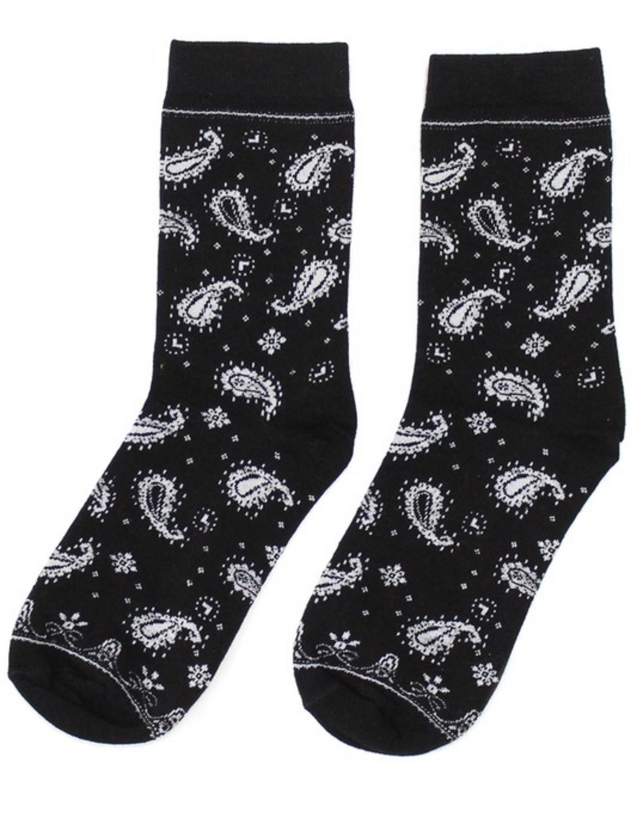 black socks. bandana print, bandana, paisley print,
