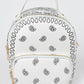 bandana print, bandana backpack ,paisley print, white backpack,