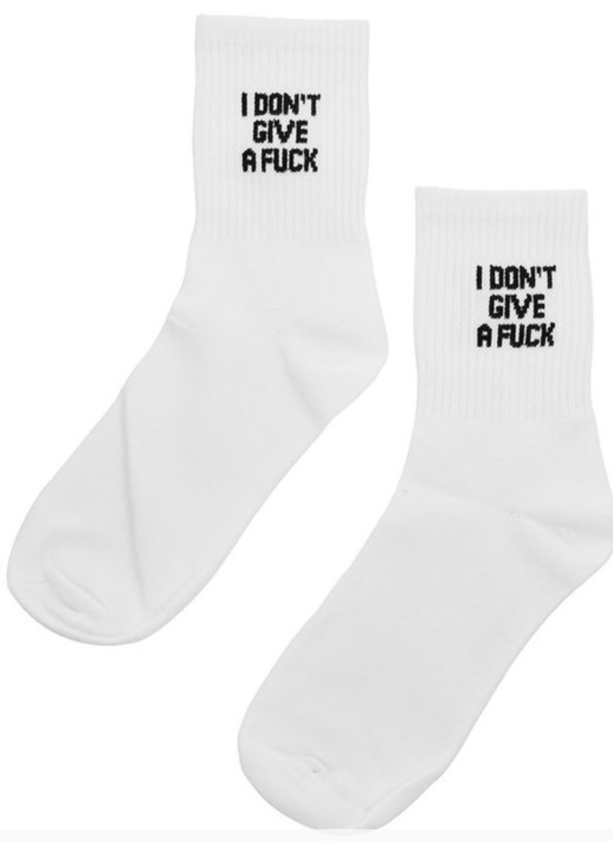 white socks, i dont give a fuck , i dont give a fuck socks ,